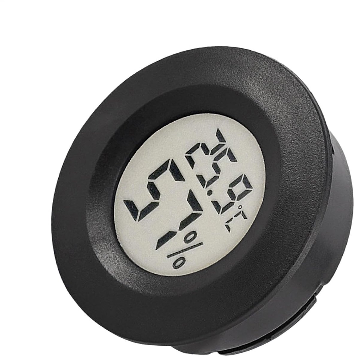 Digitale Hygrometer - Temperatuurmeter - Klimaat Monitoring - Snelle Update - 4.5 cm Diameter - Zwart