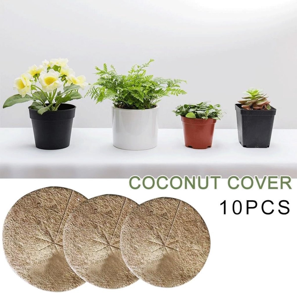 Kokos Mulch Covers - Plantenbescherming Matten - Tuinonderhoud Voordelen - Natuurlijke Kokosvezel - 40cm 10 Stuks - Bruin