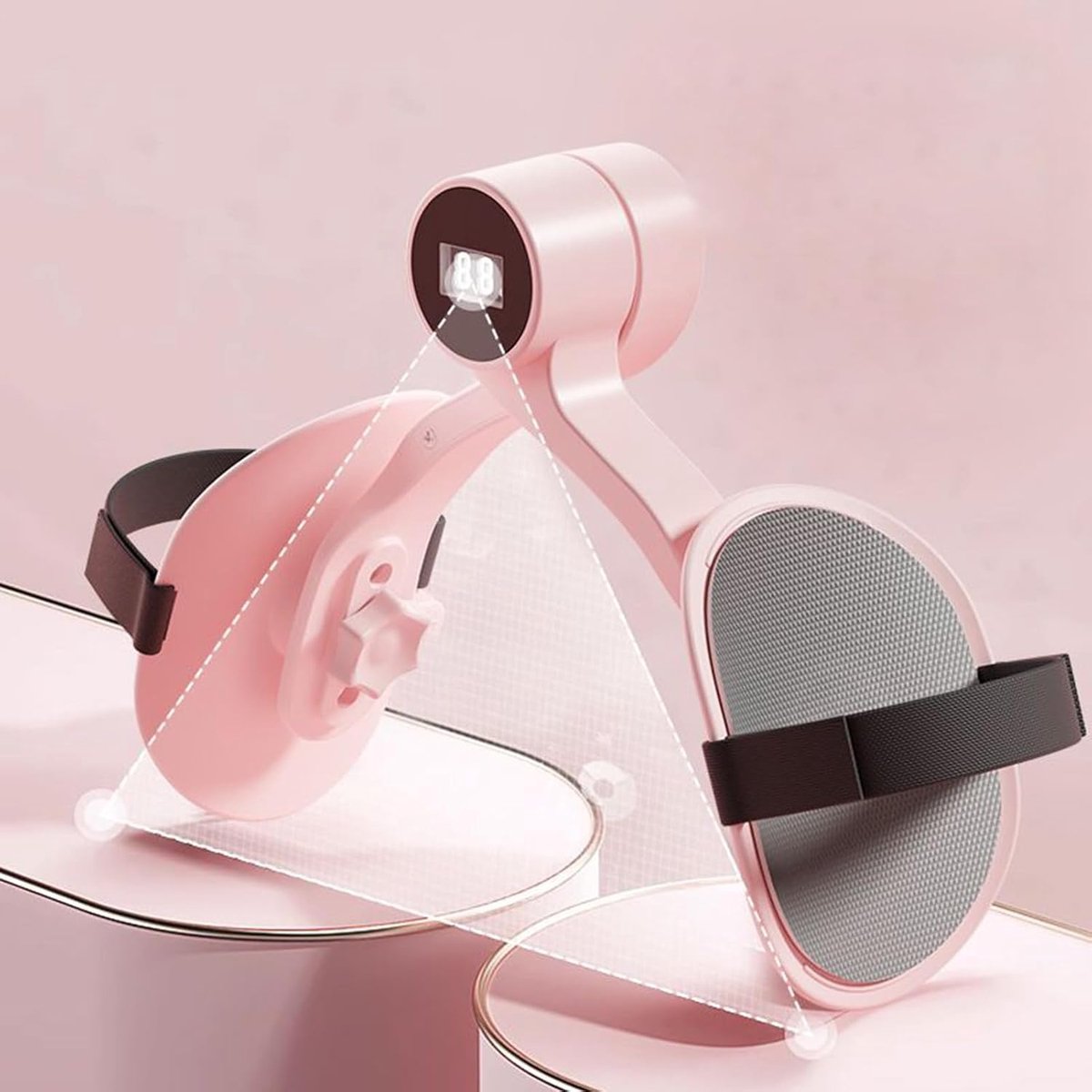 Dijtrainer Fitnessapparaat - Bekkenbodem Trainer - Core Activeren - Data Gedreven Support - Max Breedte 29cm - Roze