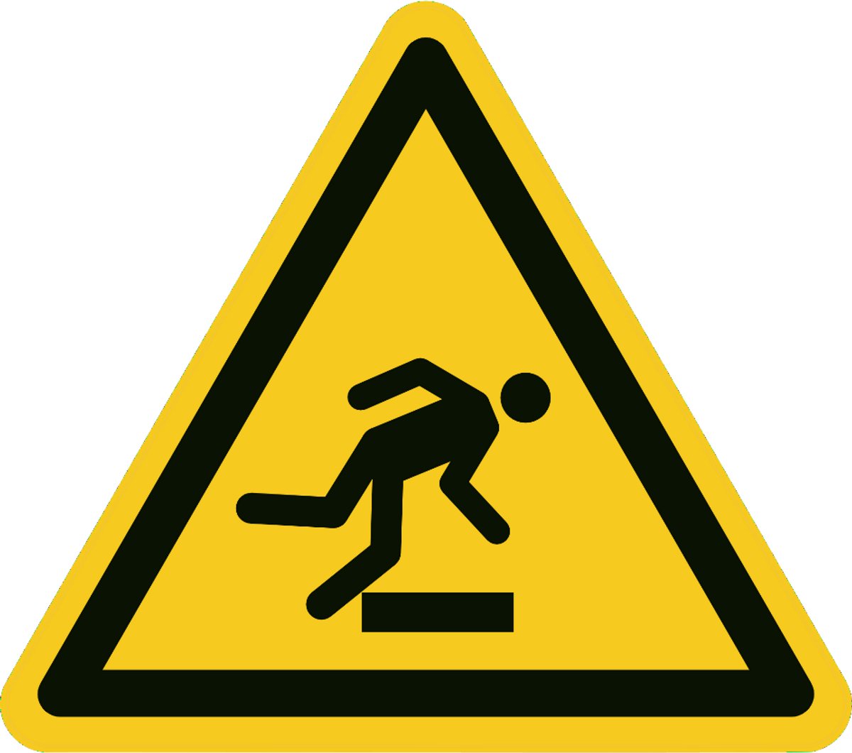 Waarschuwings/Gevaarssticker W007 – Obstakel op Vloerniveau – Sticker – 200x200 mm – NEN3011 – ISO 7010