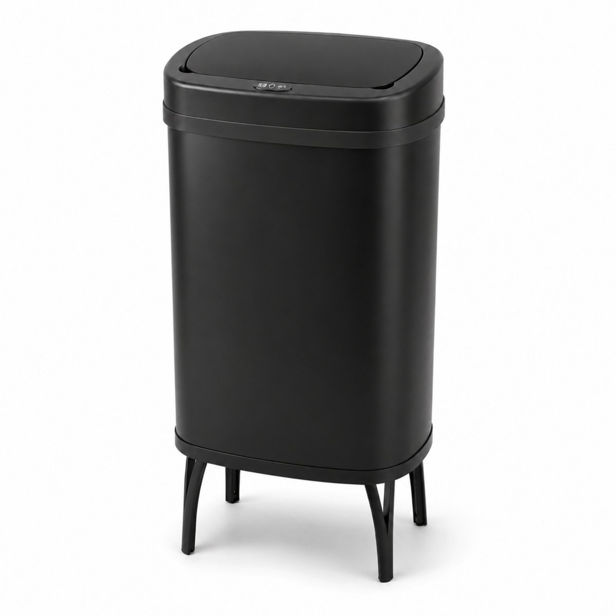 Five Stars® Sensor Prullenbak Op Pootjes - 60 Liter - RVS Afvalbak - Soft Close Deksel - Vuilnisbak - Zwart