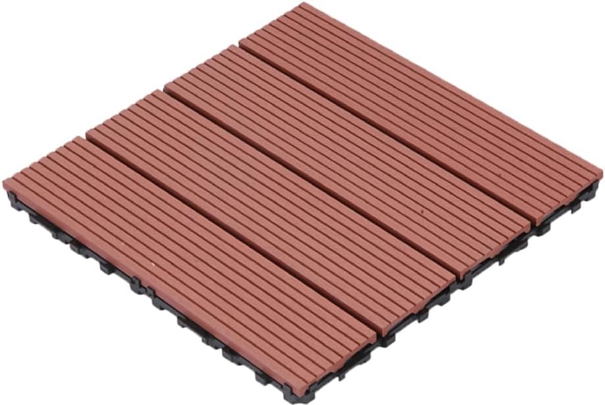 Terrastegels Composiet - WPC Vloerdelen - Buiten Leven - Eenvoudige Installatie - 11 Stuks - Zwart
