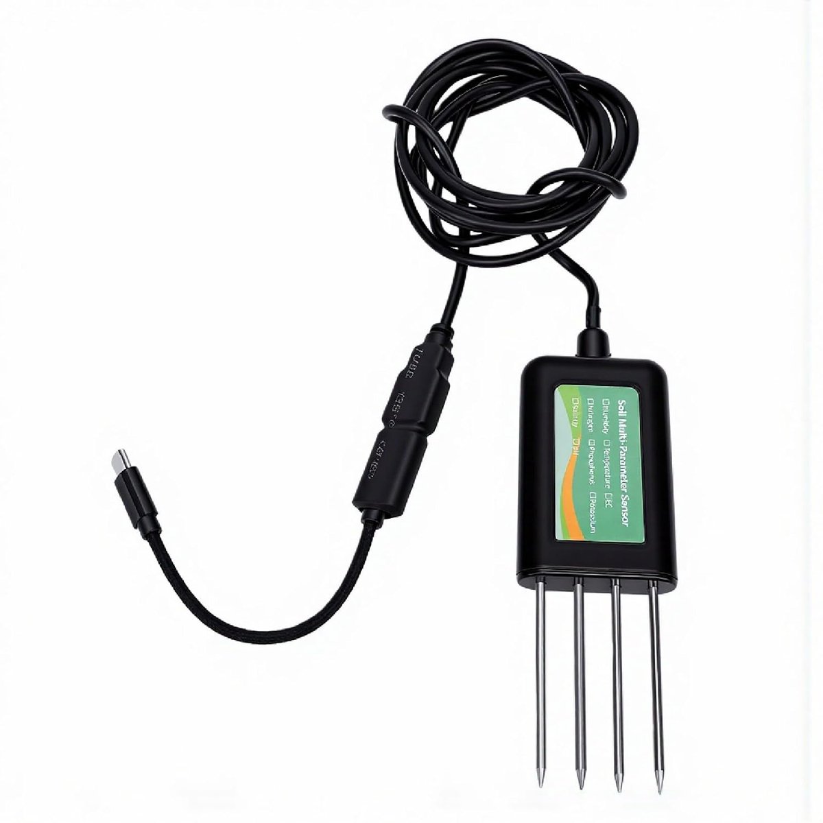 Bodemtester 8-in-1 - Bodemanalysator PH meter - Plantenverzorging - IP68 Waterdicht - 19.3 cm sonde - Zwart