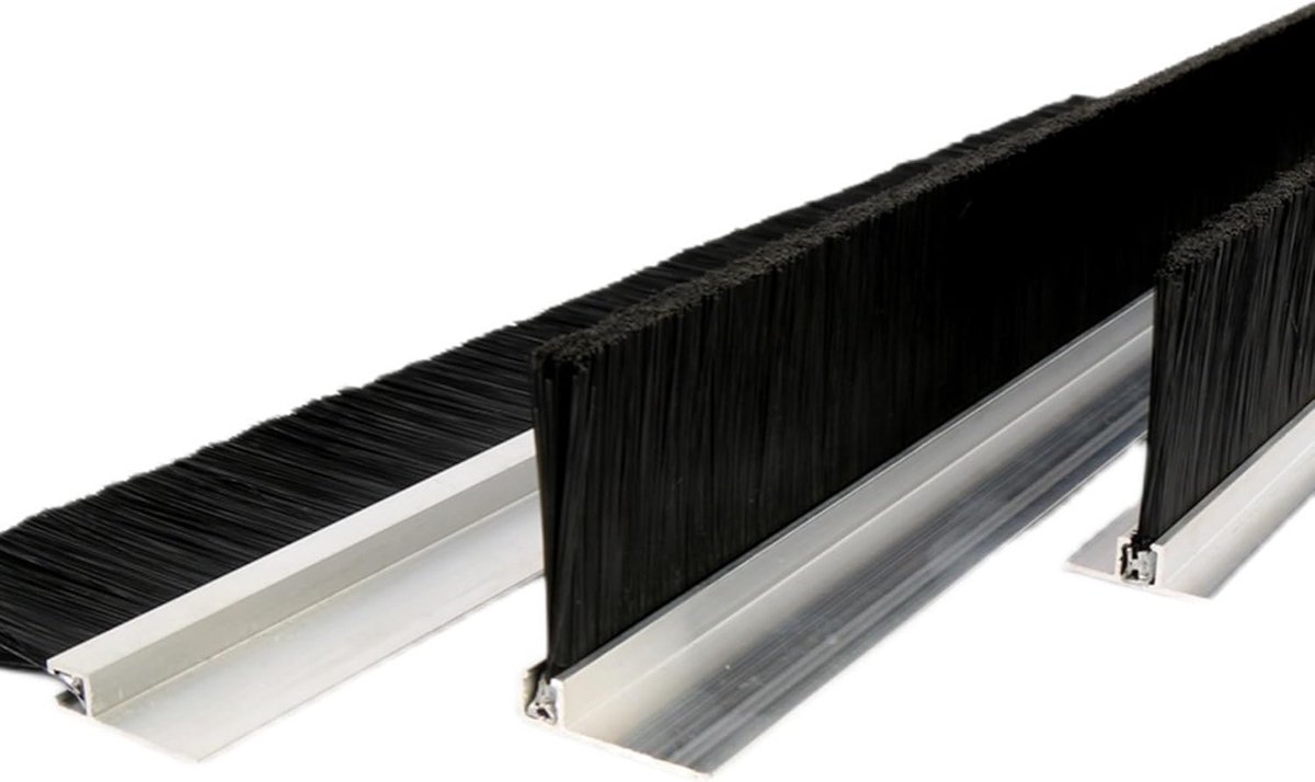 Onderdorpel Borstelstrip - Tochtstrip Deur - Tochtwerend Maken - Aluminiumlegering Frame - 100 cm - Zilverkleurig