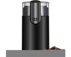 Elektrische Koffiemolen - Maalmolen RVS - Koffiebonen Malen - Transparant Deksel - 9.2x9.2x17.2cm - Zwart