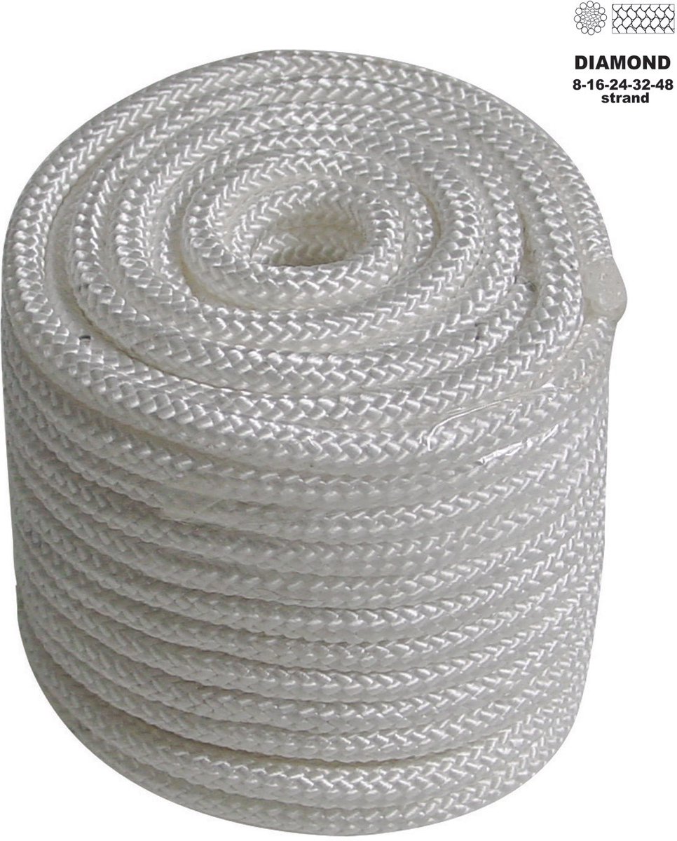 PP Touw 3 mm x 20 Meter – 12-Strengs Gevlochten – Wit – TOOLTECH