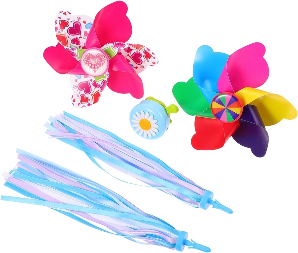 Kinderfiets Accessoires Set Fietsdecoratie Kinderen Fietsen Opvrolijken Met Bel en Windmolens 28 cm kleuren