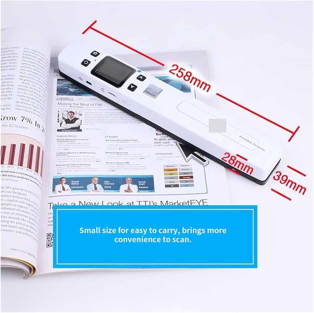 Draagbare Documentenscanner - Mini Scanner Handheld - Documenten Digitaliseren - Hoge Resolutie 1050 DPI - Tot 32GB Kaart - Zwart thumbnail 3