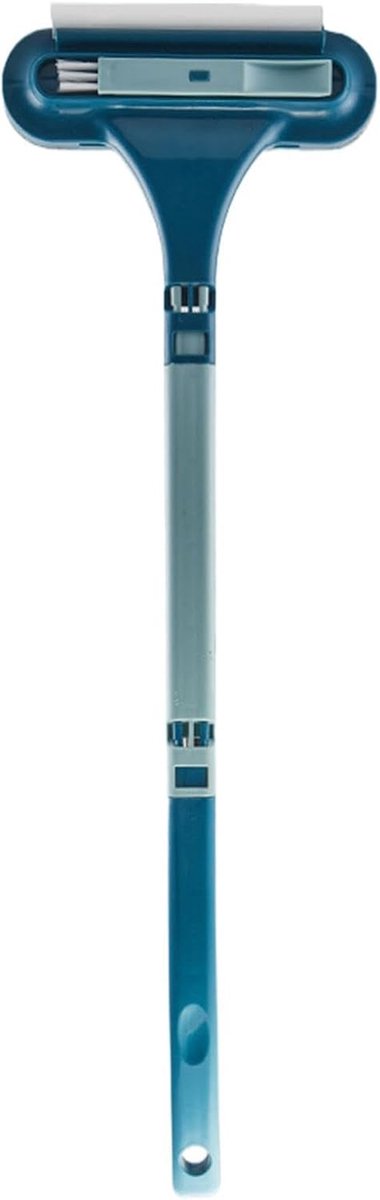 Raamscherm Reiniger - Raamborstel Schraper - Snel Schermen Reinigen - Afneembare Lange Steel - 63 cm - Blauw