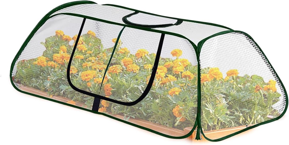 Kleine Kas - Kweekkas Beschermer - Zaailingen Kweken - Met Deur En Rits - 115x55x45cm - Groen