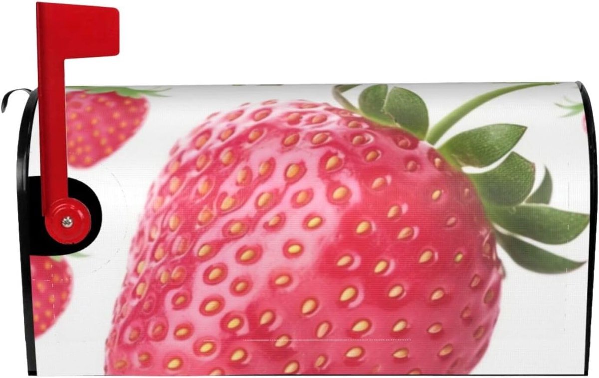 Magnetische Postbakhoes - Brievenbusdecoratie Brievenbusbeschermer - Brievenbus Versieren - Waterdicht Oxford Materiaal - Standaard en Groot Formaat - Roze Aardbei