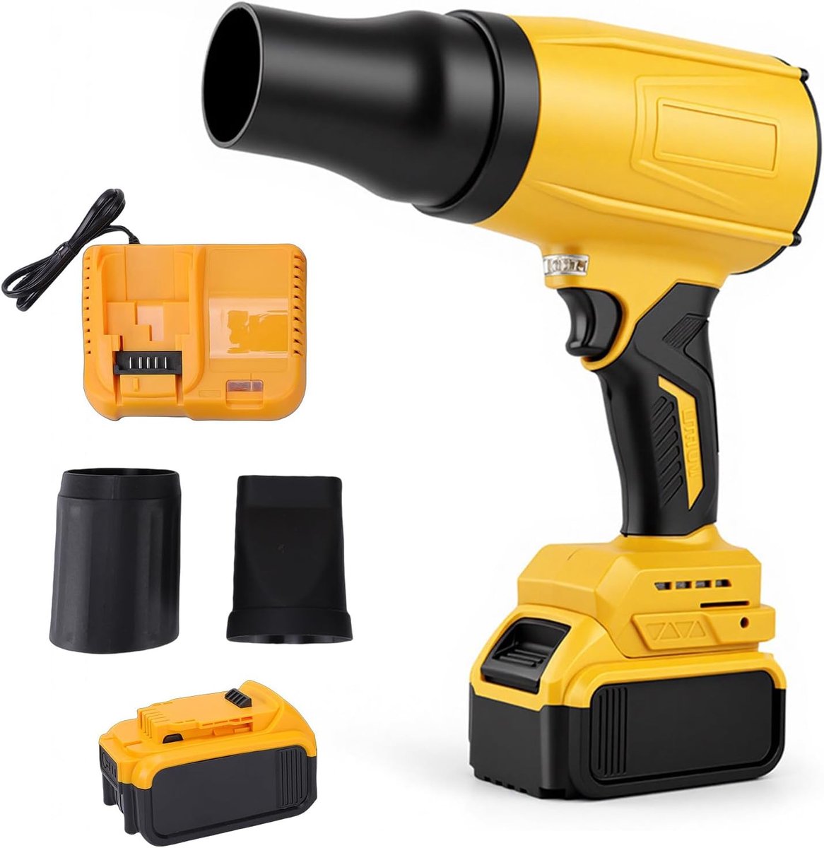 Draadloze Bladblazer - Turbo Blower - Tuinonderhoud - Dubbele Batterij Systeem - 2 Batterijen - Zwart