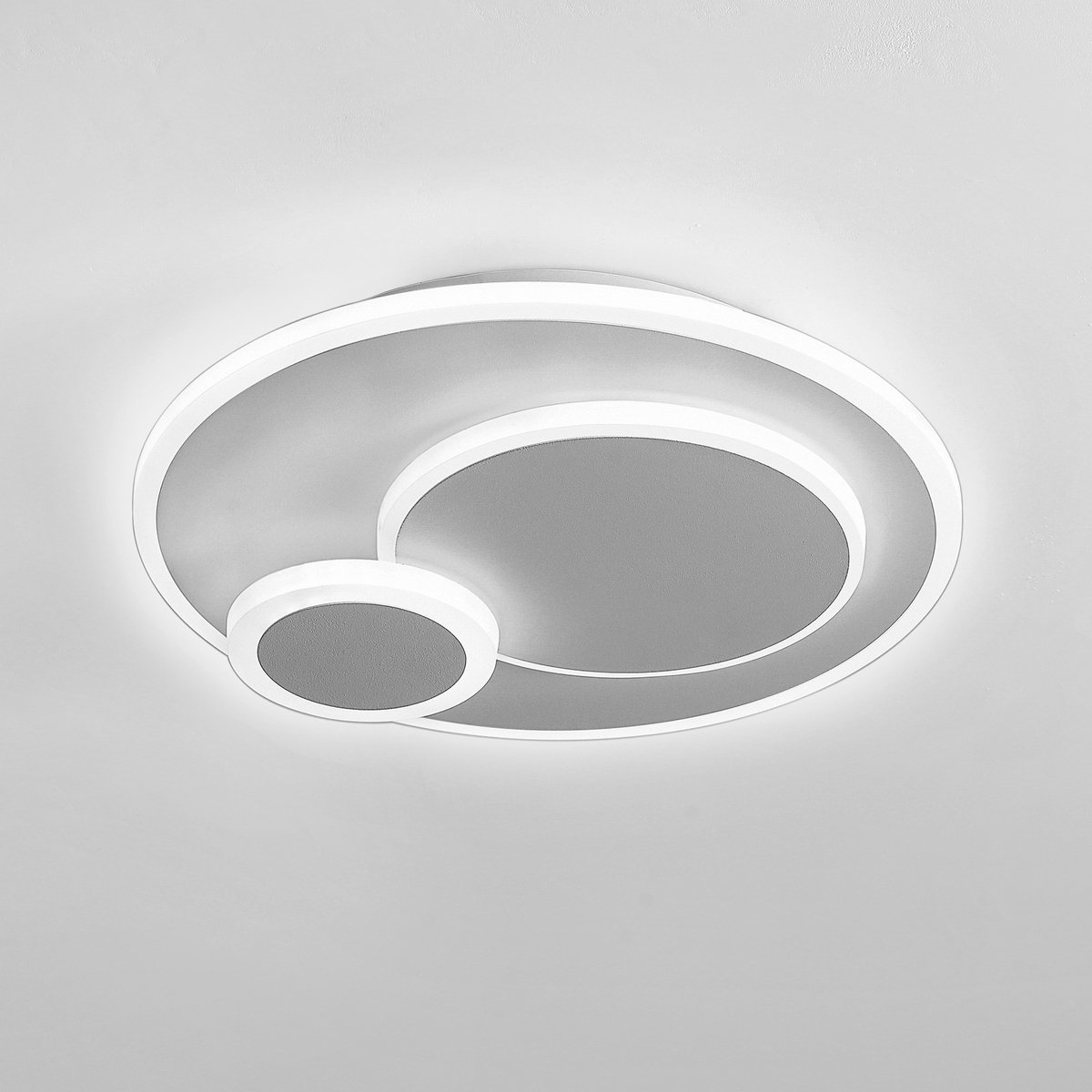 Moderne LED Plafondlamp 23 W 2300 lm - Ronde Plafonnière 30 cm met 3 Lichtkleuren en Wandschakelaar - Aluminium en Siliconen - Wit