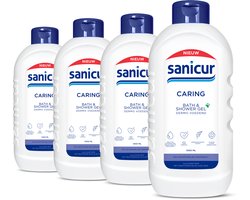Sanicur Bad & Douche Caring - 4x 1000ml - Voordeelverpakking