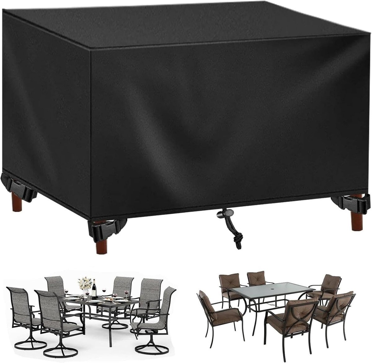 Afdekking Tuinmeubelen - Beschermhoes Terras - Meubels Beschermen - Winterbestendig Oxford - 200 x 110 x 80 cm - Zwart