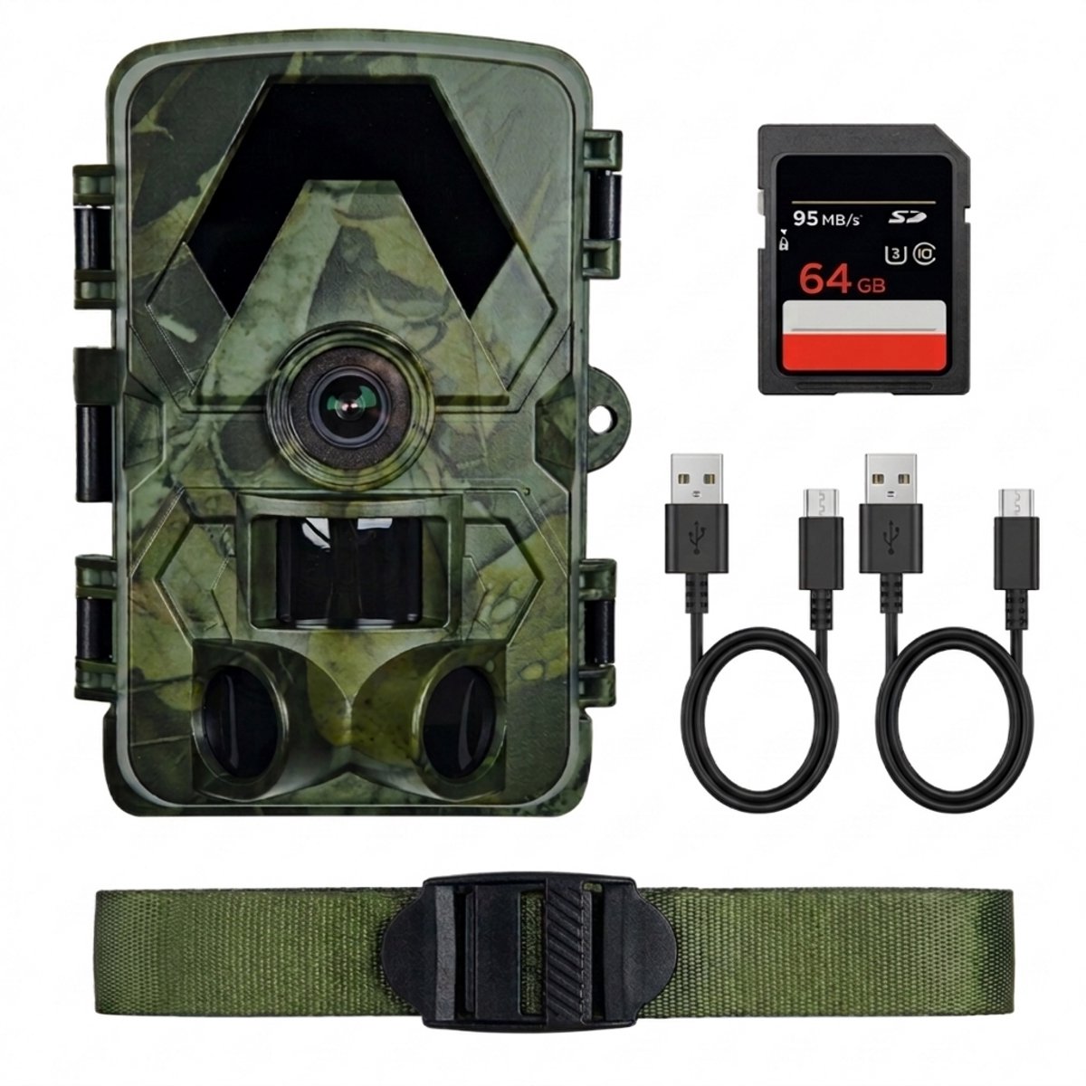Fokelyi - Wildcamera - Wildcamera met Nachtzicht - Wildcamera met Buiten - True 5K Ultra HD & 60MP - Incl. 64GB SD