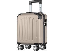TRVLMORE Handbagagekoffer - 40 × 30 × 20 cm - Underseater - 24L - Cijferslot - 4 Wielen - Champagne