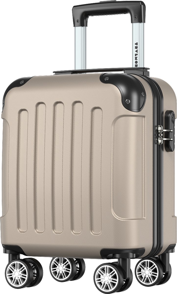 TRVLMORE Handbagagekoffer - 40x30x20 cm - Underseater - 24L - Cijferslot - 4 Wielen - Champagne