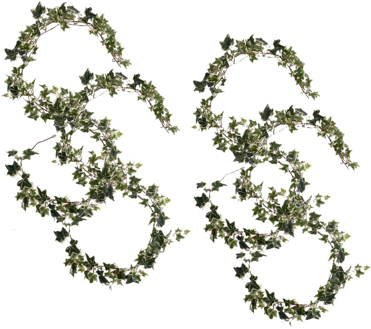 Mica Decorations Kunstplanten Hedera Slinger - 4x - 180 x 15 cm - groen mix - met grote bl