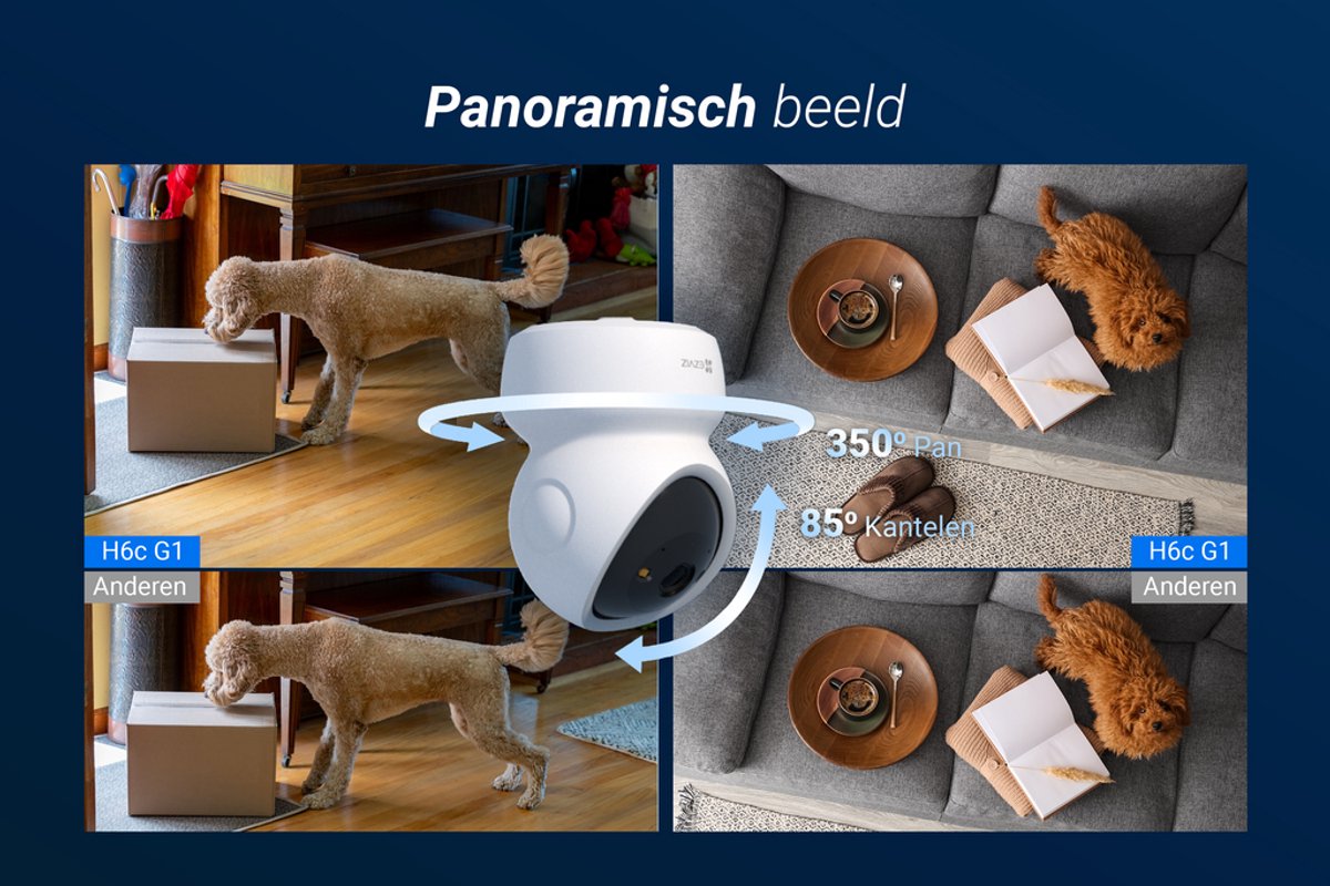 EZVIZ H6C FHD IP Beveiligingscamera Pan & Tilt Binnen Wit - afbeelding 3