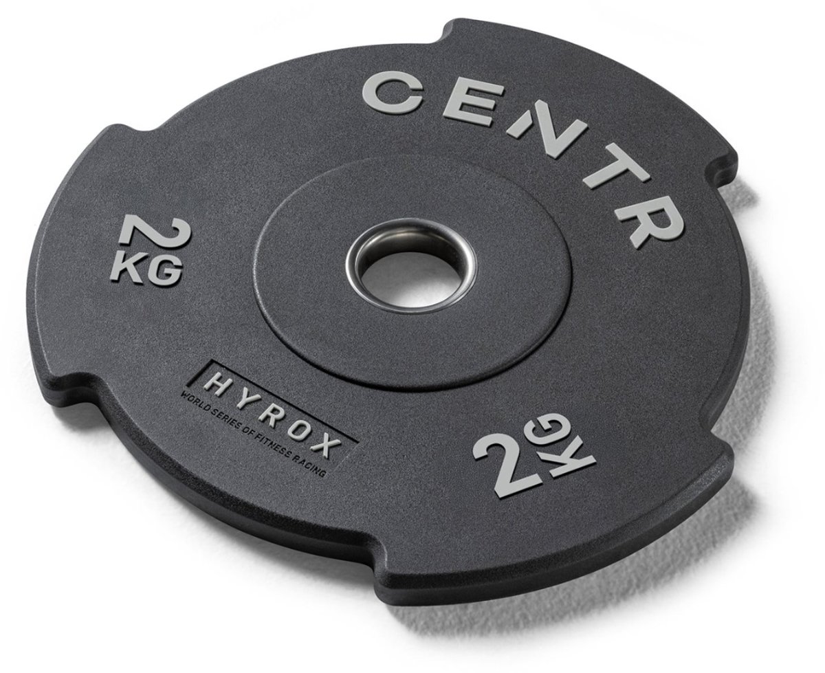 Centr x Hyrox - Top Plate 2kg - Gewicht Schijf - Sport Gewichten - Fitness - Zwart - Per Stuk