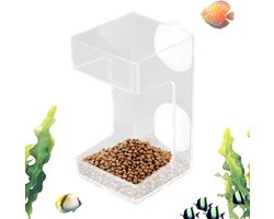 Aquarium Voederbak - Visvoer Container - Vis Voeren - Krasvrije Wandbevestiging - 9.5 cm - Enkel