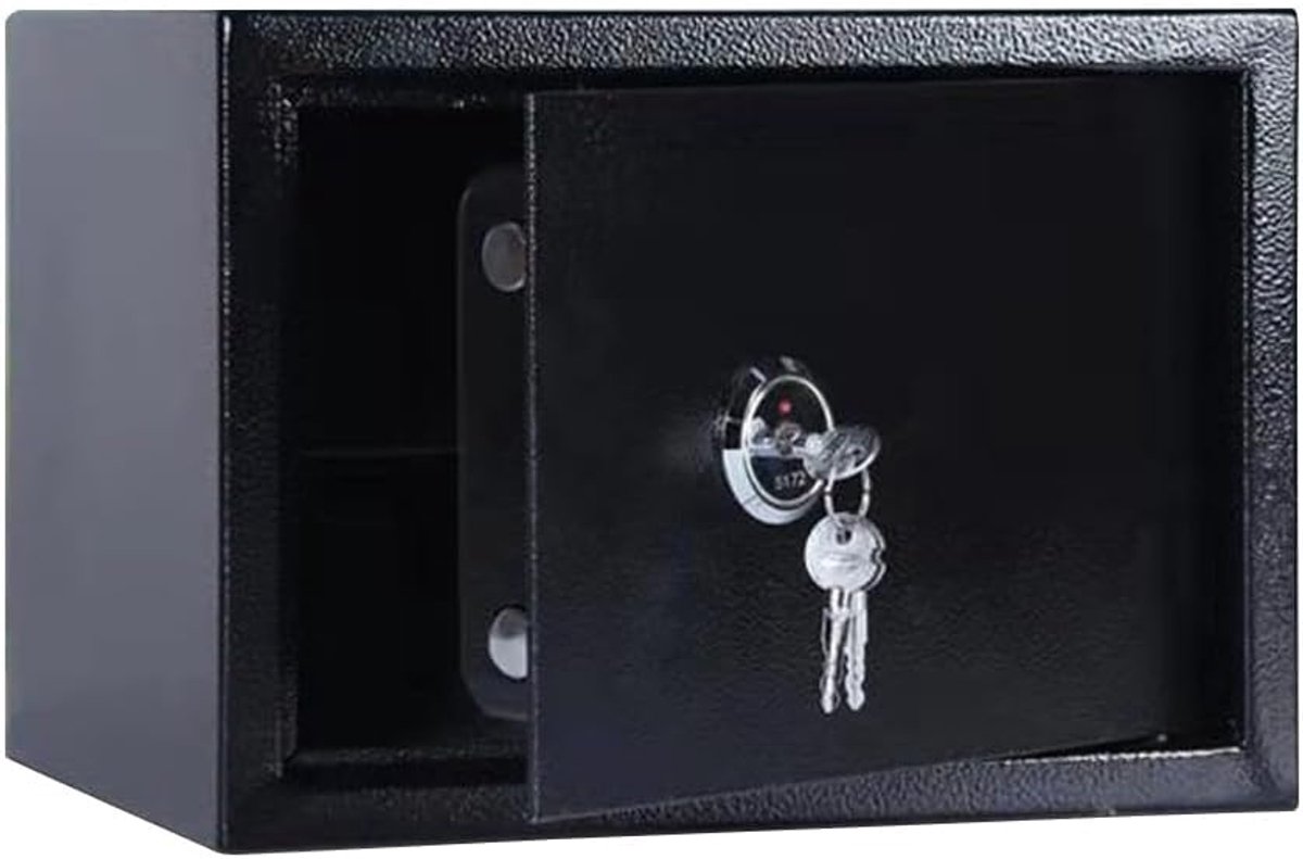 Kleine Kluis - Stalen Box - Waardevolle Spullen - Verbeterde Veiligheid - 4.6 Liter - Zwart
