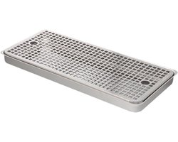 Lekbak Bierfust - Bar Tray - Schoon Werken - Snelle Afwatering - 40 x 19 x 3 cm - Zilver