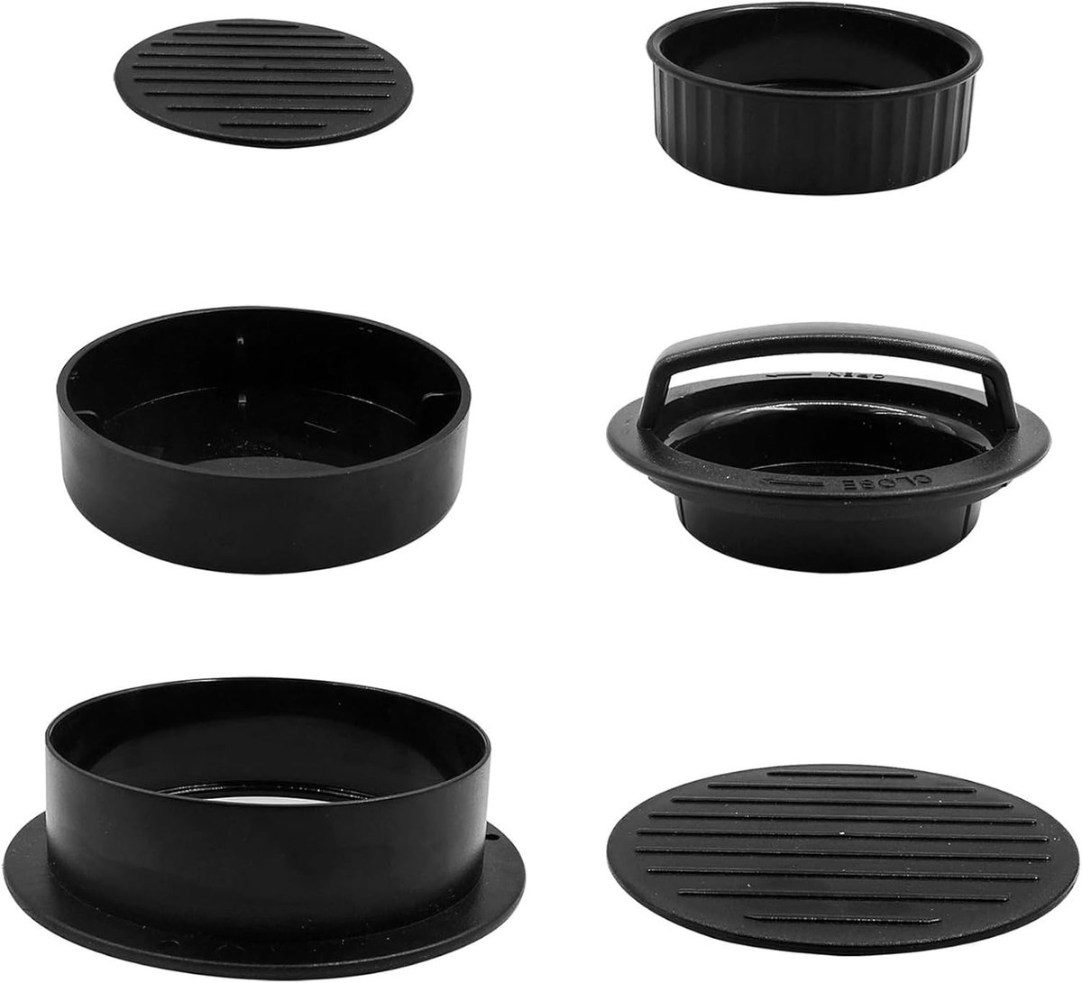 Burgerpers Set Patty Maker Burgers Maken 3-in-1 Ontwerp 12.5cm Grijs