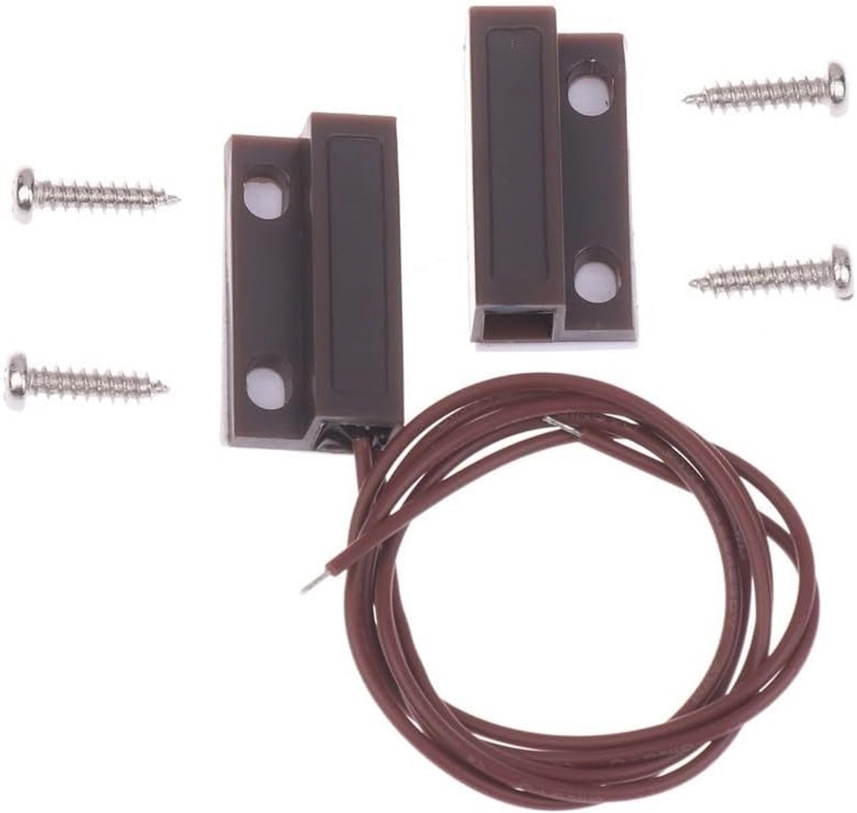 Deur Raam Sensor - Magnetische Schakelaar - Beveiliging Thuis - Normaal Open - 18 mm Bediening - Bruin