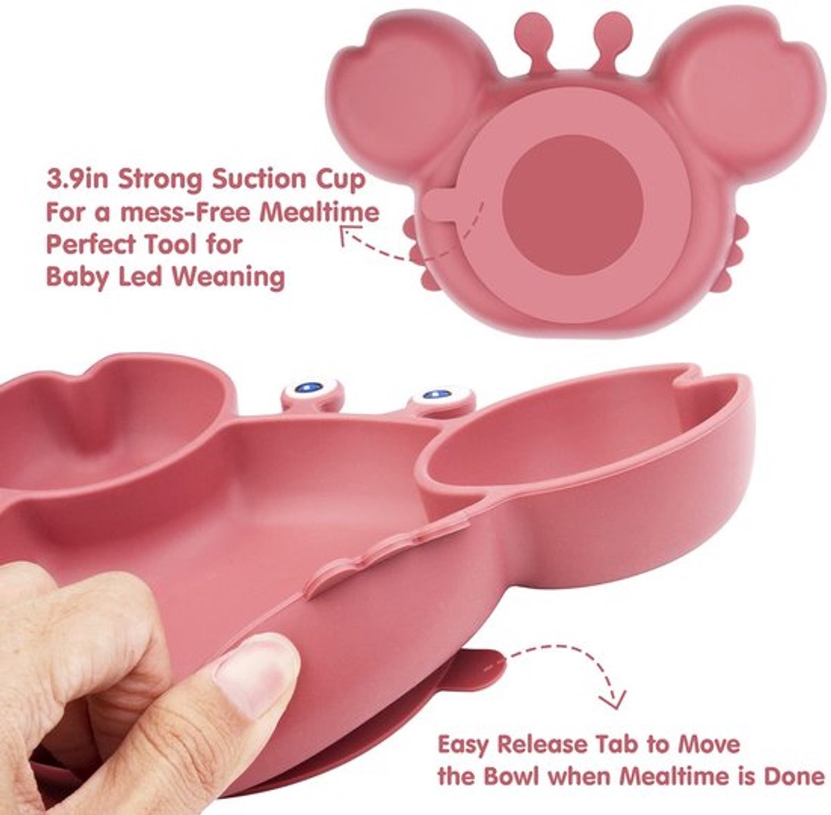 Suction baby bord - silicone - splitsing voor vrolijke maaltijden