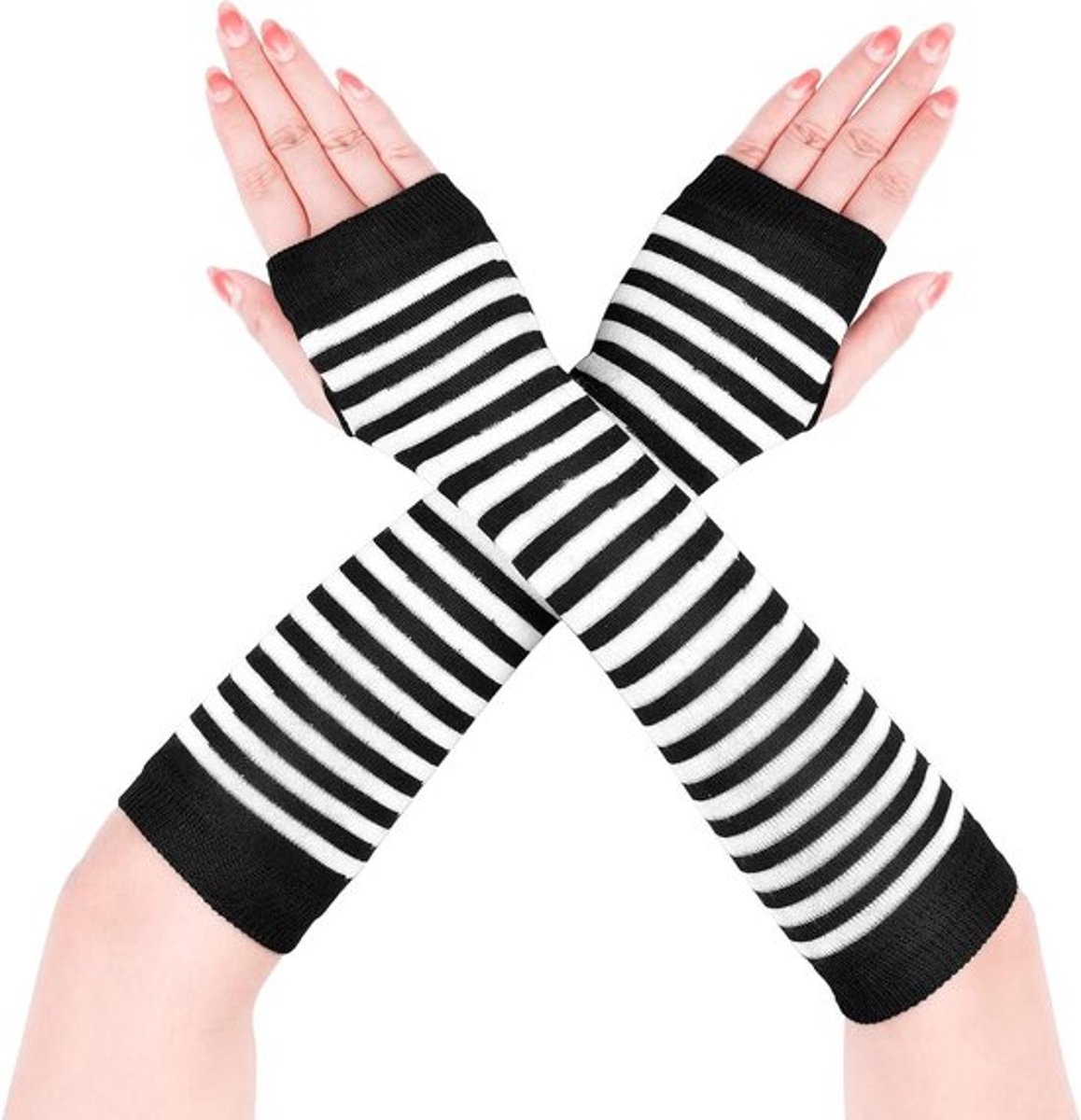 Gebreide duimgat handschoenen voor vrouwen met armwarmers