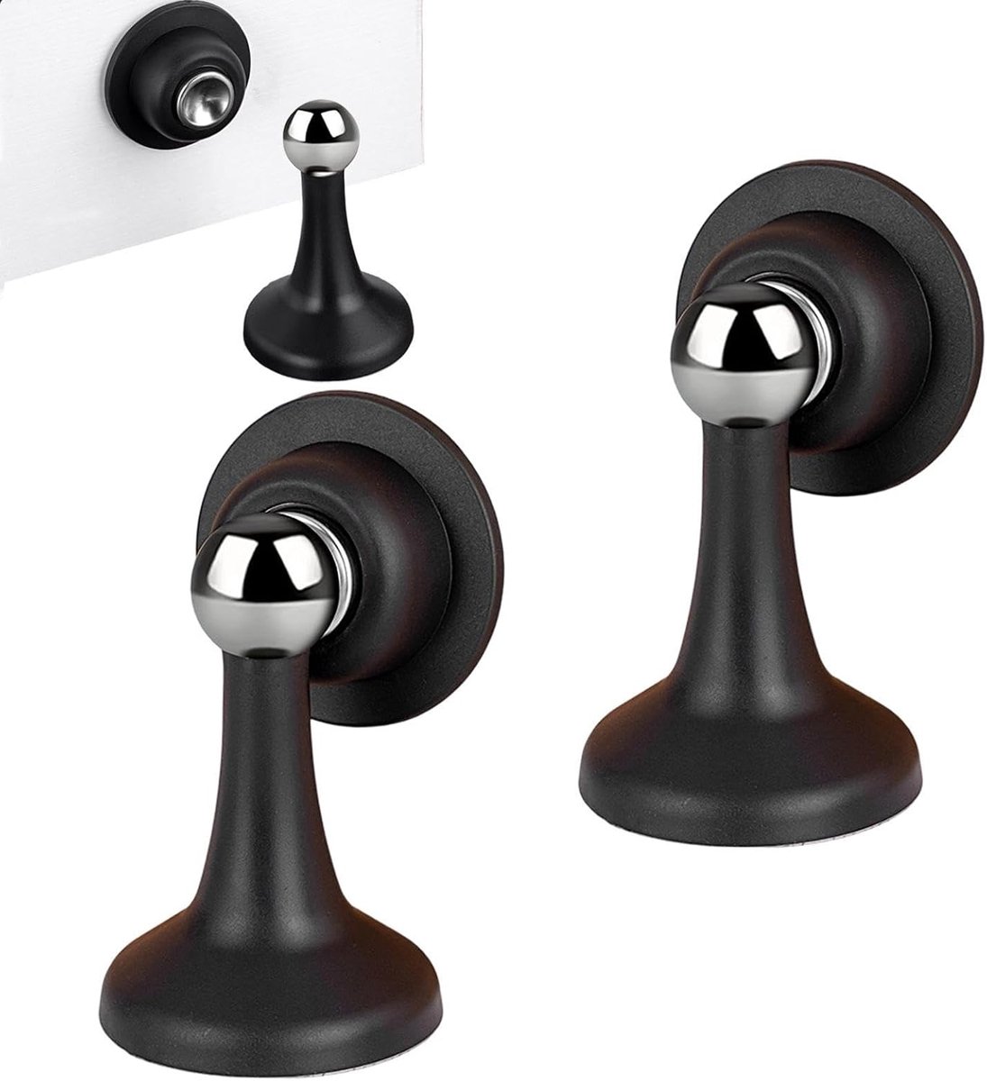 Magnetische Deurstopper - Deurvanghouder - Deuren Open Houden - Zonder Boren Montage - 12 x 9.5 x 9.5 cm