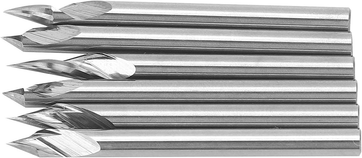Boorpuntsnijder Set - Frees Cutter - Houtgraveren - Stabiele Structuur - 3.175 Mm - Zilver