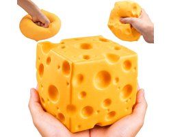 11X11X11 cm Giant Squishy Kaas Bal - Verlicht angst - Fidget Toys - Vingertop-knijpplezier - Decompressiespeelgoed - Anti-stress Knijpspeelgoed - Sensorisch decompressiespeelgoed - Geschikt voor volwassenen en kinderen