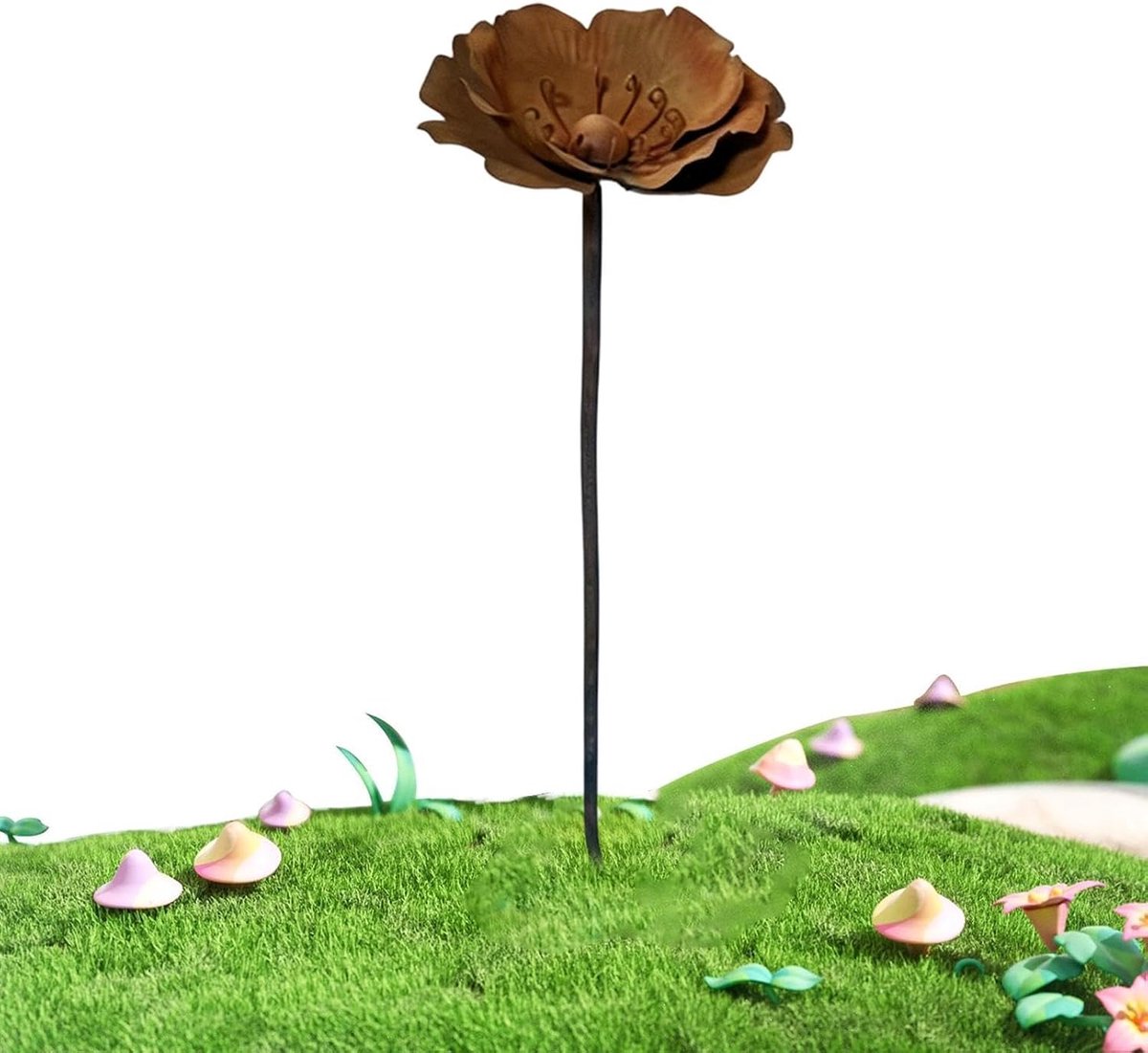 Tuinpalen Metaal - Decoratieve Paaltjes - Tuin Decoreren - Roest Metaal Effect - 73.5 cm - Roestkleurig