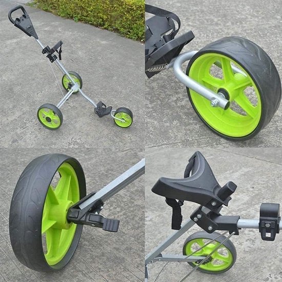 Golfkar Drie Wielen - Golf Trolley Opvouwbaar - Golfen Gemakkelijk Maken - Lichtgewicht Aluminium Frame - 162 cm Lengte - Zwart — afbeelding 4