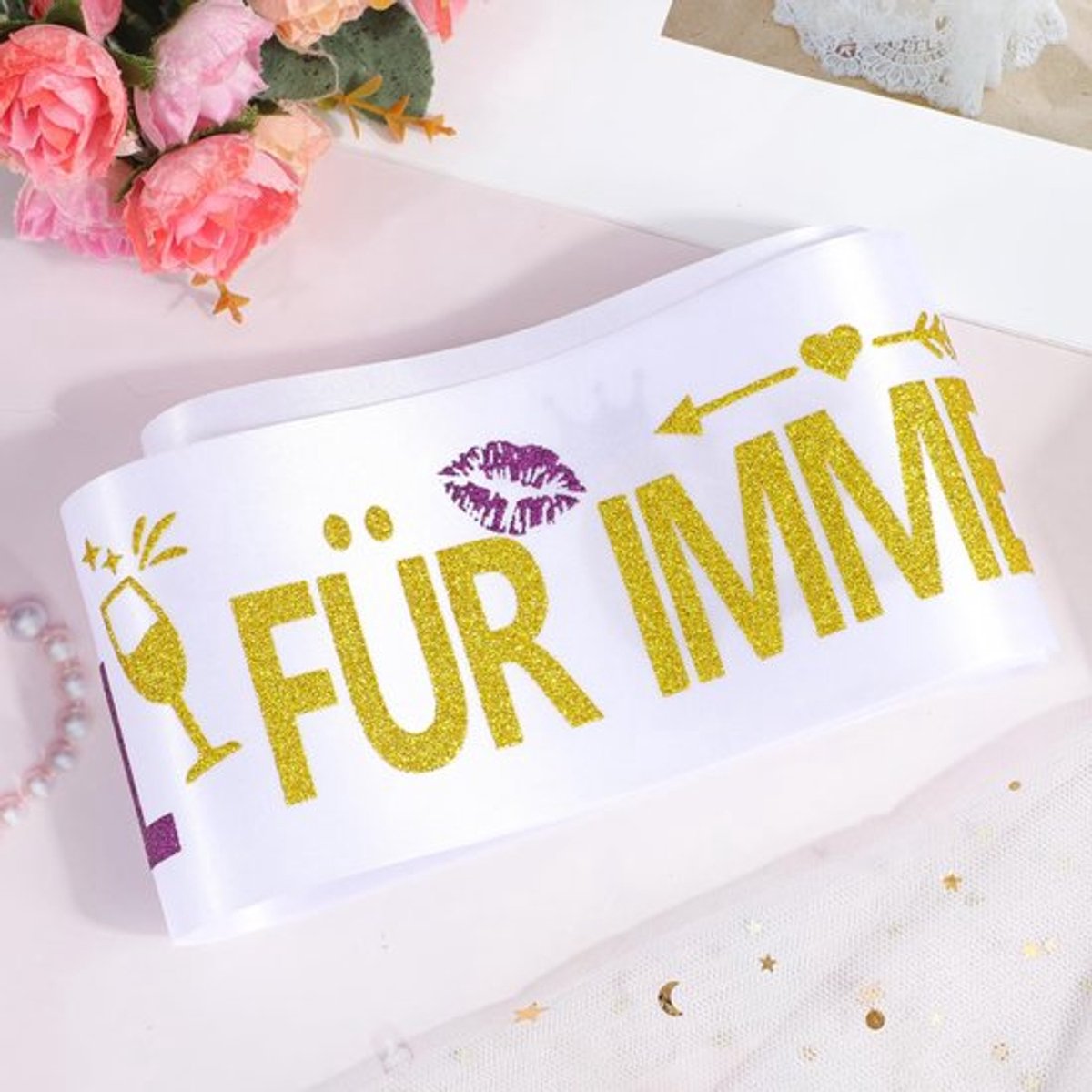 Store_8 - Bruid To Be Sash - Bruiloft Decoratie - Wit - Feestelijke Sjaal - Bruiden