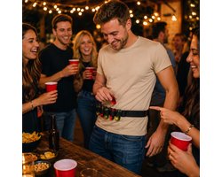 Shotjesriem - 8 Shotglazen - Verstelbaar 120 cm - Feest Gadget