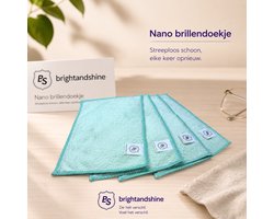 4x Nano brillendoekjes groen Brightandshine - brilreiniging 