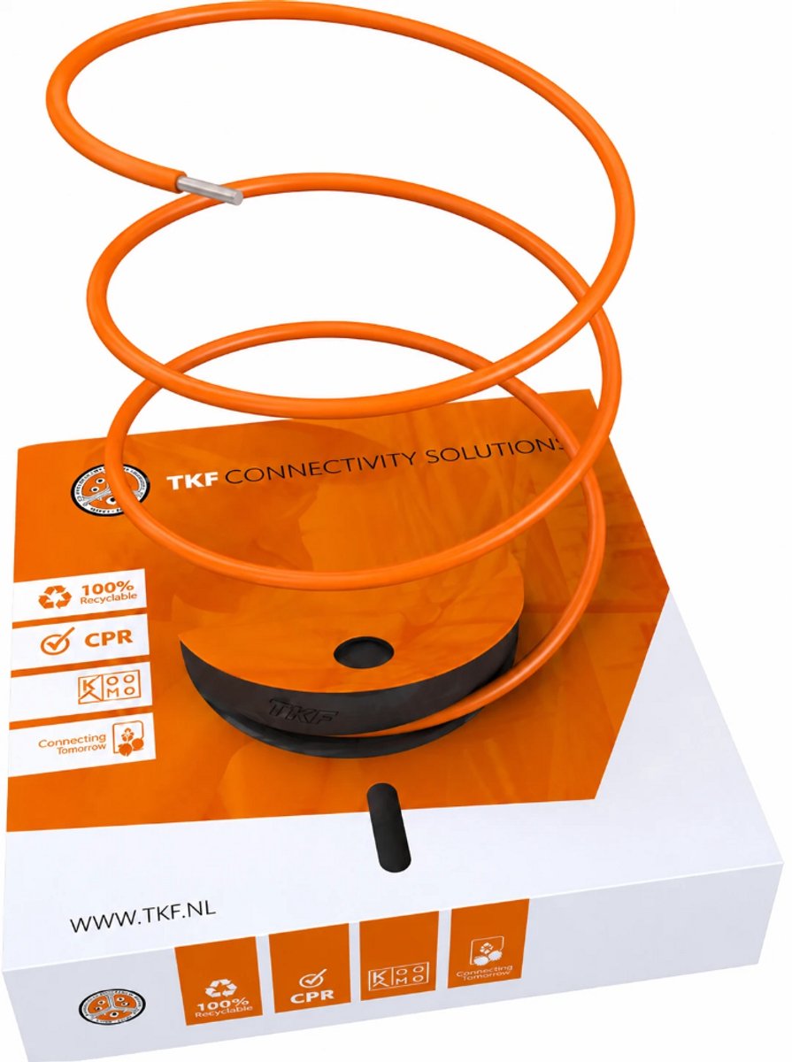 TKF VD draad (H07V-U) 1.5mm² oranje Eca - per rol 100 meter (185124)