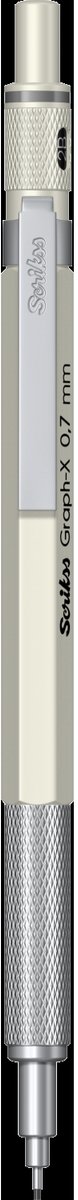 Scrikss Graph-X mechanisch potlood metaal | Grip van messing voor stevige en comfortabele houvast | Wit 0.7mm