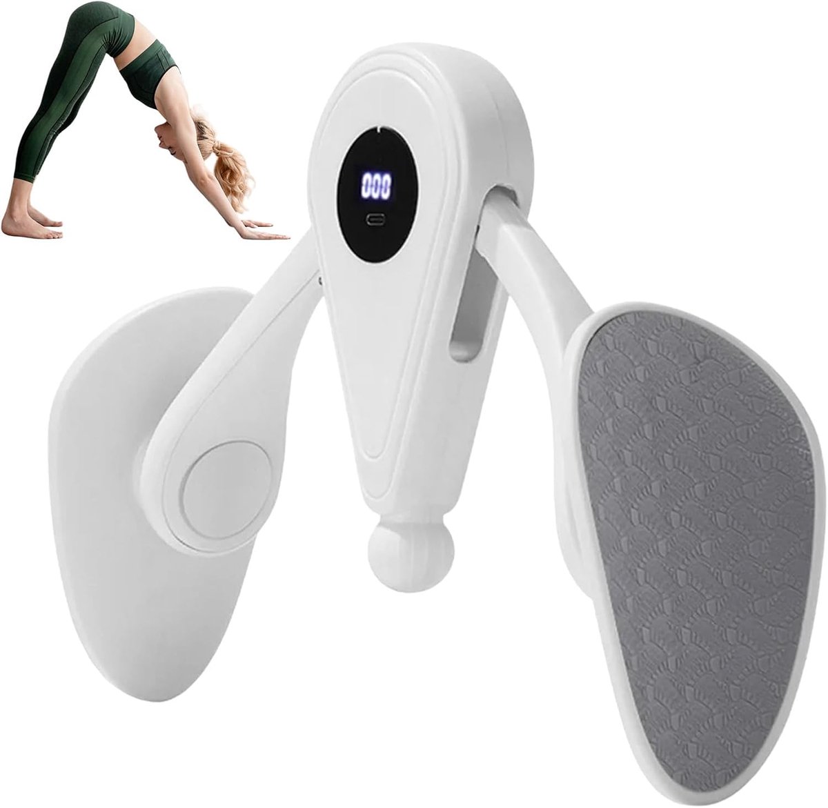Dijbeentrainer - Bekkenbodem trainer - Spierversteviging Benen - Met Tandaanduiding - 6 x 17 x 6 cm - Wit
