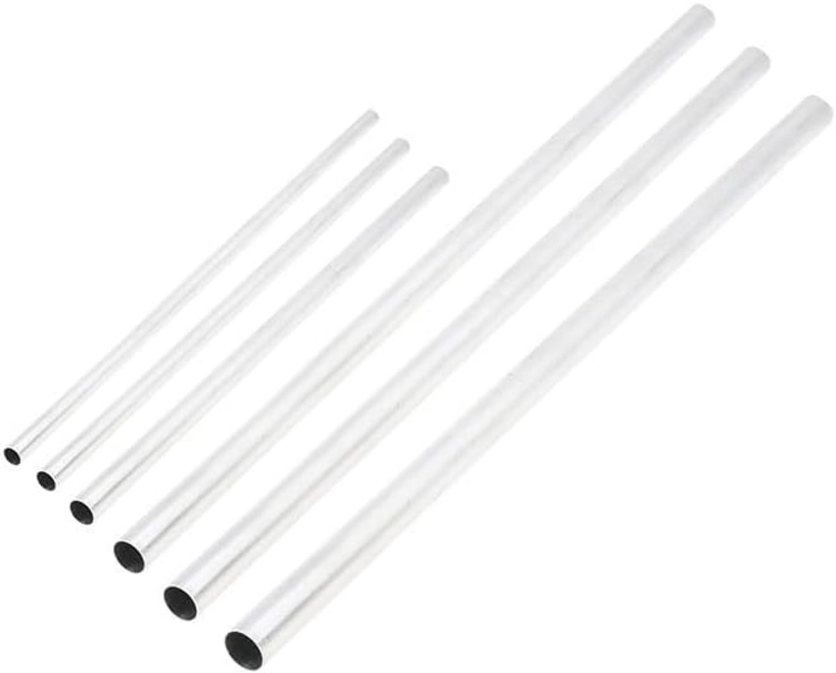 Aluminium Buizen - Ronde Profielen - Bouw Projecten - Glad Oppervlak - 500 mm Lengte - Zilverkleurig