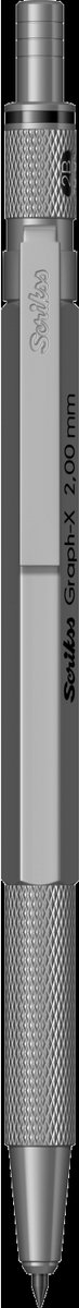 Scrikss Graph-X mechanisch potlood metaal | Grip van messing voor stevige en comfortabele houvast | Antraciet 2.0mm