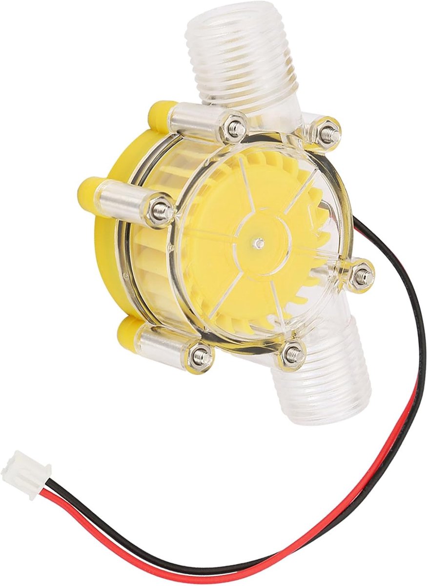 Micro Generator - Waterpomp Component - Energie Opwekken - Lage Startdruk - 12x10x4 cm - Transparant Geel