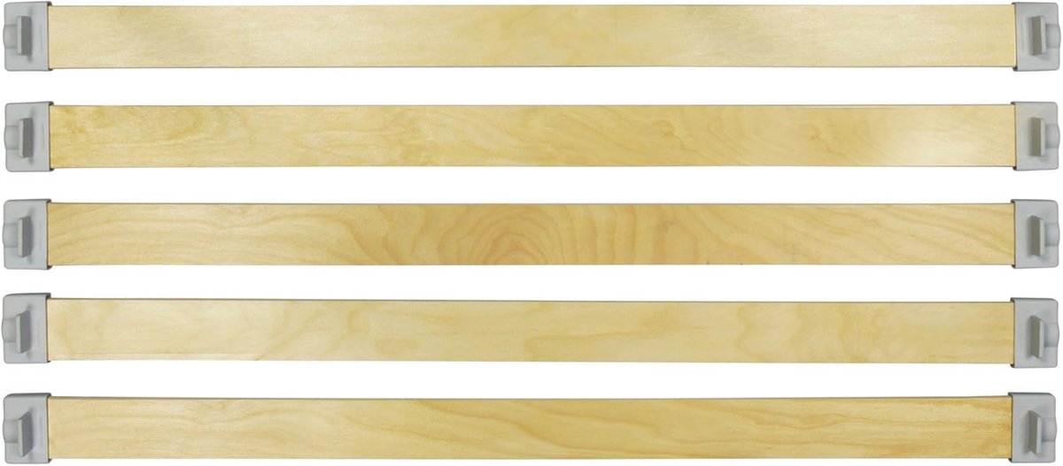 Houten Latten Set - Bed Bodem Onderdelen - Bed Reparatie - Inclusief Bevestiging - 55 mm x 8 mm - Houtkleur