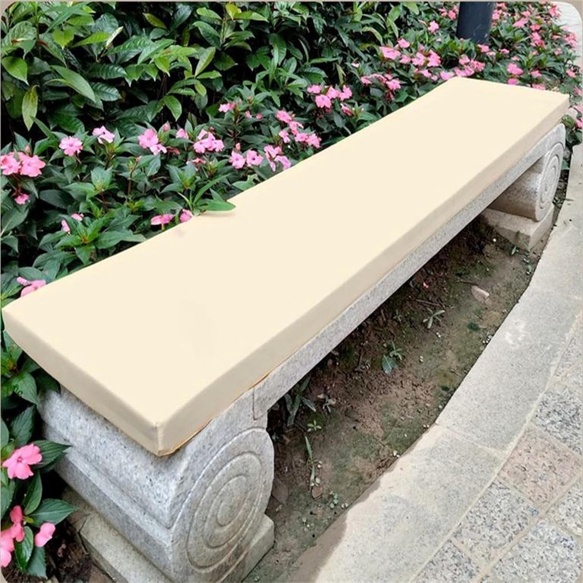 Tuinkussen - Bankkussen Buiten - Buiten Zitten - Waterproof Hoge Dichtheid - 200x60x5cm - Beige