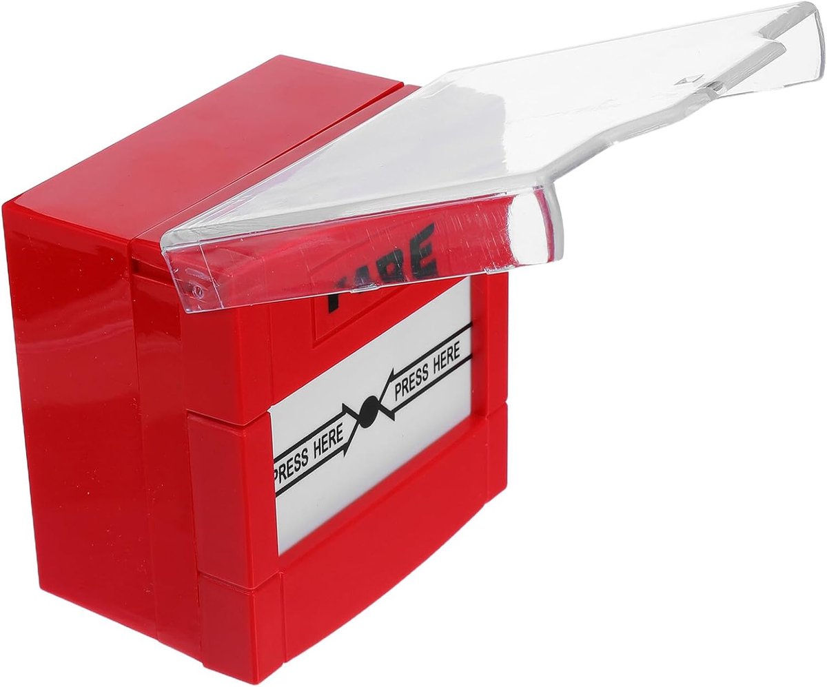 Handmatige Brandalarmknop - Noodalarm Schakelaar - Snelle Evacuatie - Handmatige Reset - 8.6 x 8.6 x 5.1 cm - Rood