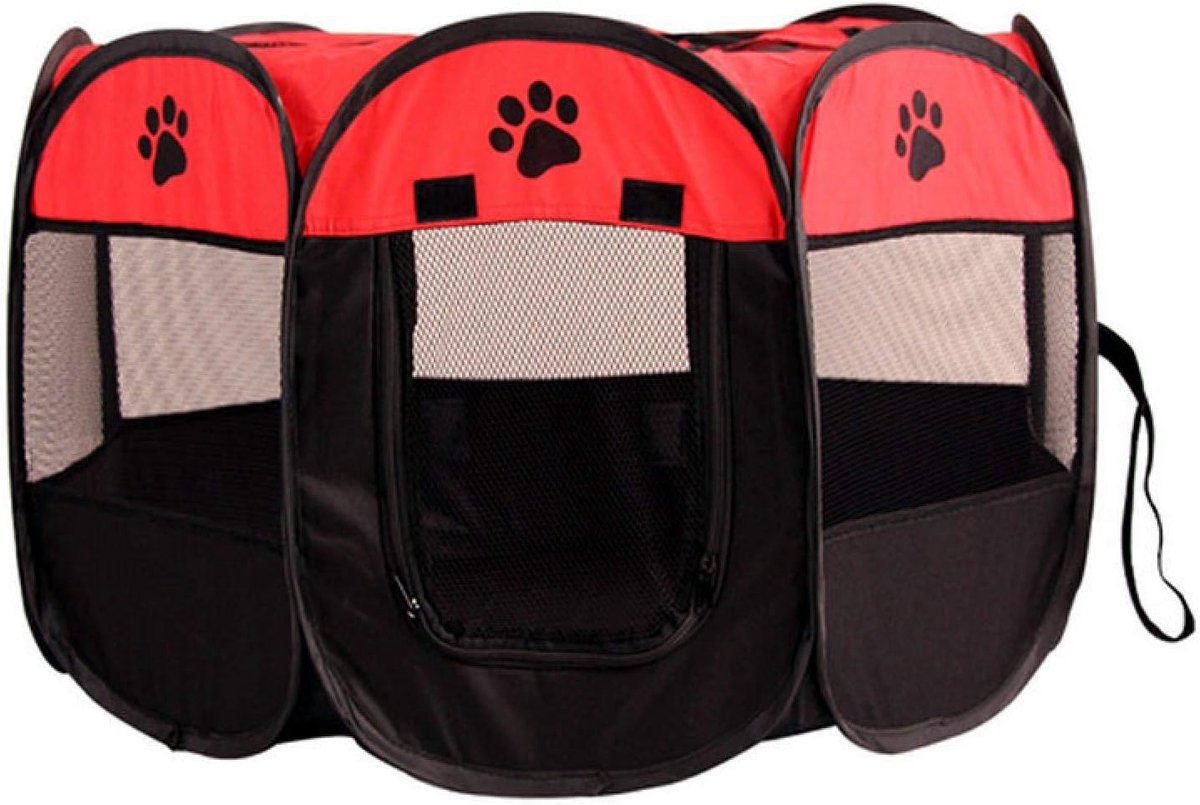 Hondenren - Hondenpark Tent - Buiten Spelen - Bite Resistant - 90x90x58cm - Rood